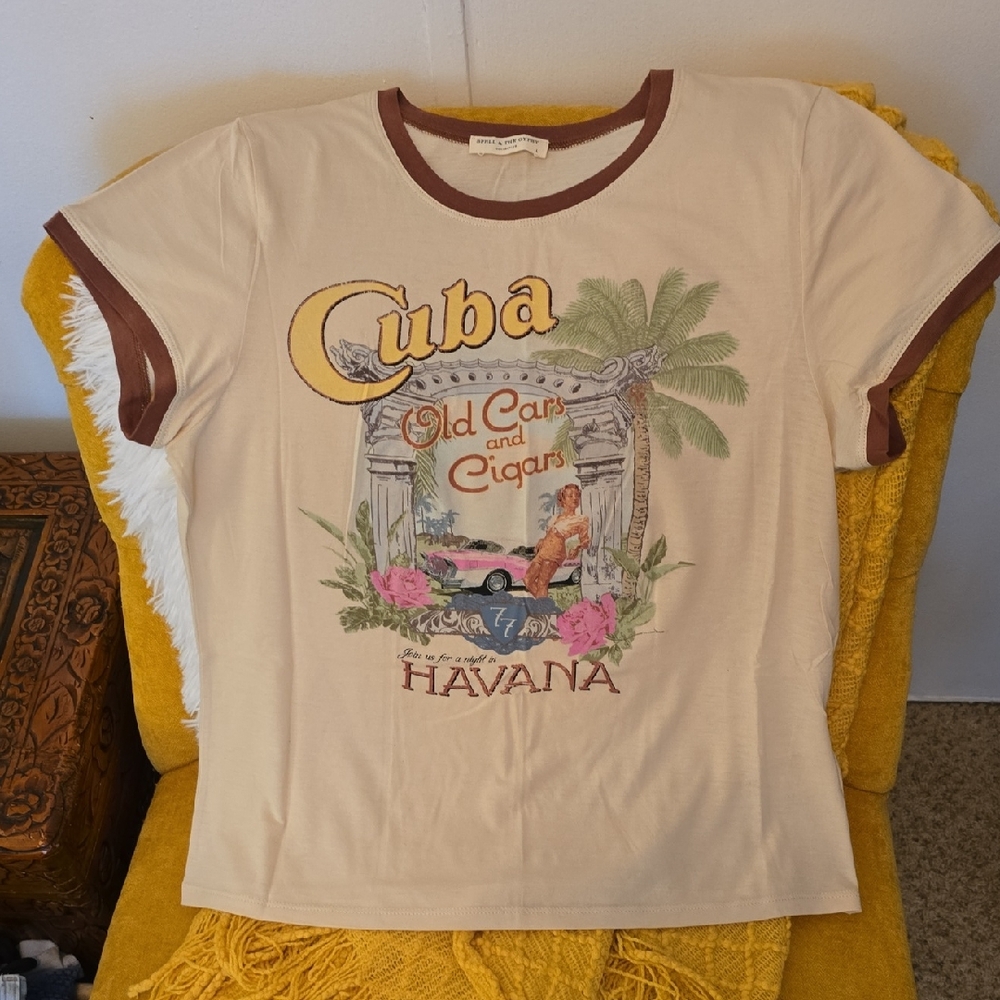 Spell and The Gypsy Cuba Tee L Like New